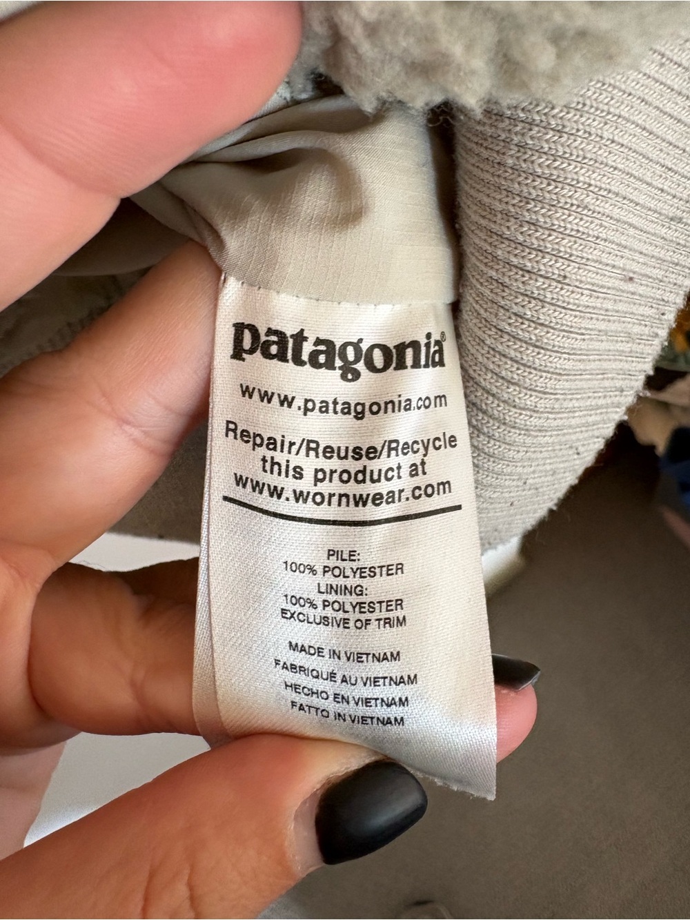 Patagonia Cream Sherpa Fleece Jacket - Picture 4 of 4